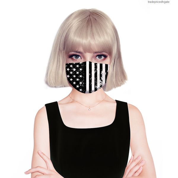 

with cotton designer face pm2.5 luxury cloth mask, replaceable filter washable reusable masks ameican flag pattern mouth