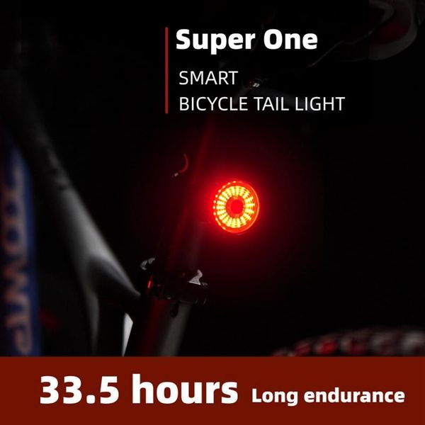 

smart bike light brake induction bicycle back lights usb charging cob led 3mode rainproof tail light mtb mountain cycle