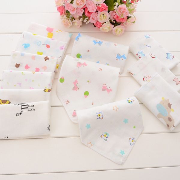 

10pcs младенец 25 * 25см муслин носовых два слоя wipe кормление полотенца 201019