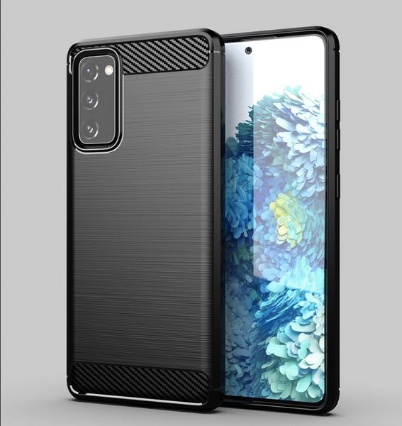 

rugged armor shockproof carbon fiber rubber soft tpu case protective phone cover for samsung galaxy s20 plus note 20 ultra