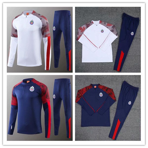 

2020 chivas de guadalajara soccer tracksuit survetement 19 20 mexico america chivas football training suit sportswear set, Black