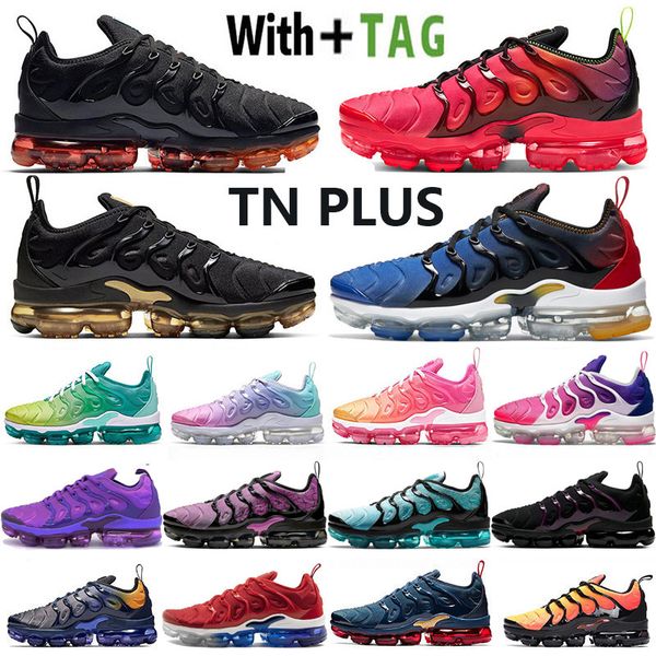 

2021 new arrival cushion og tn plus black laser crimson mens running shoes usa gradients blue midnight navy women sneakers trainers 36-45