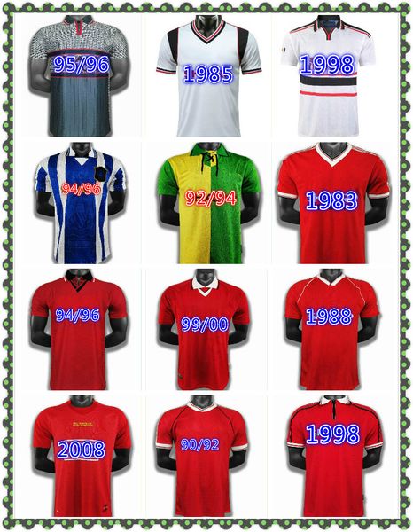 

1994 1995 1996 ronaldo soccer jersey united retro 94 95 96 man butt giggs utd #24 beckham kanchelskis #7 cantona football shirt, Black;yellow