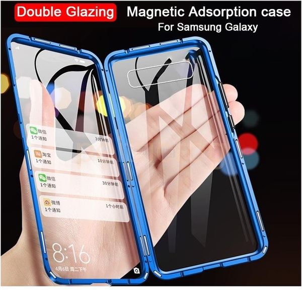 

360 full cover double sided glass magnetic case for samsung galaxy s20 fe s10 s9 s8 plus m31 for jllsff