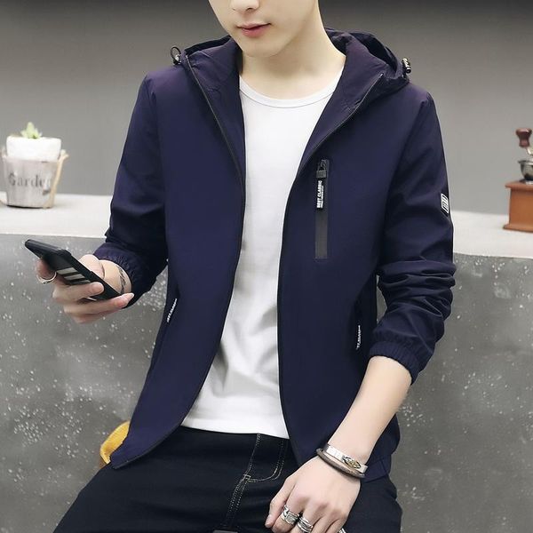 

spring autumn jackets men solid color zipper hooded coat new male slim fit long sleeve simple style casual overcoat size m 4xl, Black;brown