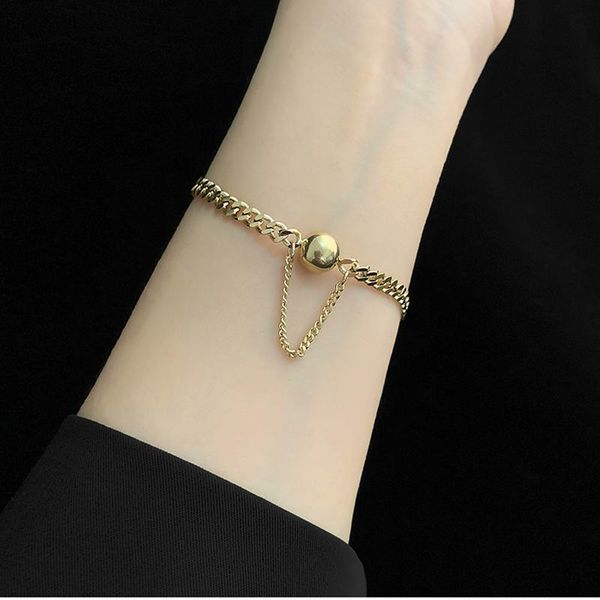 

stainless steel gold round bead bracelet jewelry bracelet & bangles for women, Golden;silver