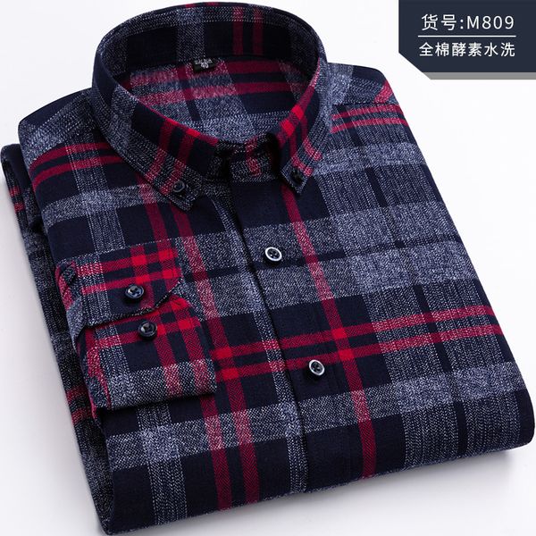 

plus-size 5xl 6xl 7xl 8xl pure cotton plaid fashion long sleeve shirts men fat guy new design formal social 110kg 120kg 130kg c0117, White;black