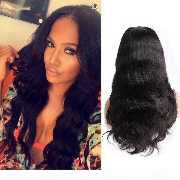 

pre plucked 360 lace front wig natural hairline lace frontal body wave human wigs for black women lace frontal with baby hair wigs, Black;brown