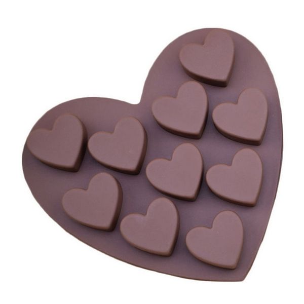 

2021 heart shape silicone chocolate mold soft clear gel ice candy cookie cake baking models valentine's day party decor gifts gg11304