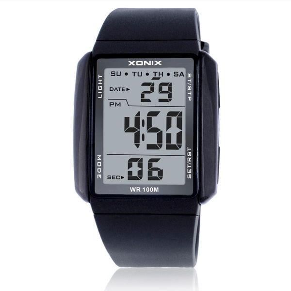 

watche luxury wemen 100m relogio masculino led digital diving swimming reloj hombre sport watch sumergible wristwatch 201114, Slivery;brown