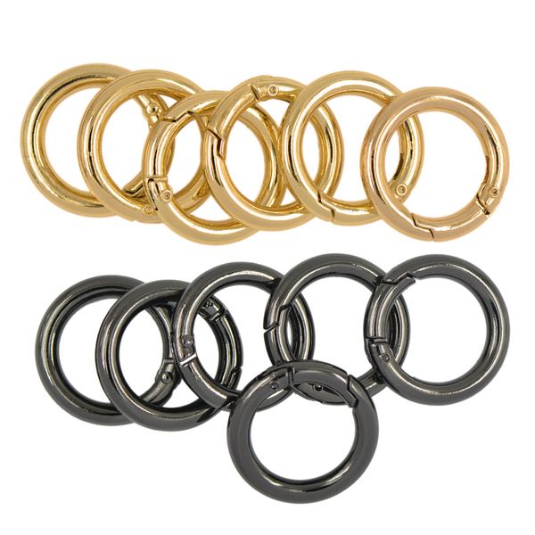 

12 pieces/lot circle round spring snap clip hook keychain diy jewelry findings