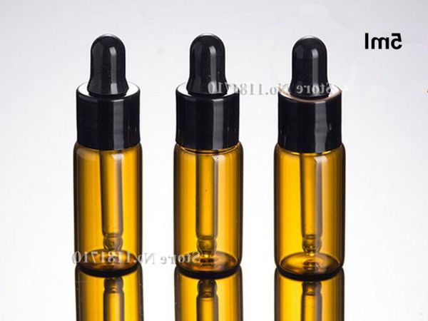 

amber transparent glass bottle with check-out, perfume bottle, 5 ml, 100 units