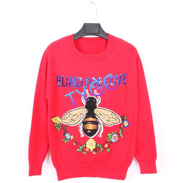 

new 100% wool red new popular women woollen sweater cashmere blend animal motifs coat sequins embroidery jacket, White;black