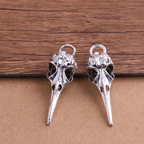

4pcs 1241mm metal alloy two color 3d skull birdhead charms pendants for jewelry making diy handmade craft p6555 wmtfne bdesybag, Bronze;silver