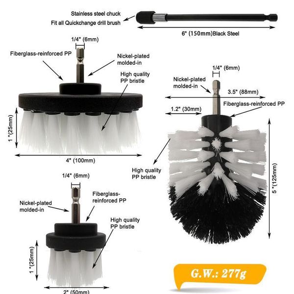

4 шт. / установлен стиральный сетку стиральный мощный комплект чистой щетки электрическая буровая щетка с расширением для уборки автомобиля