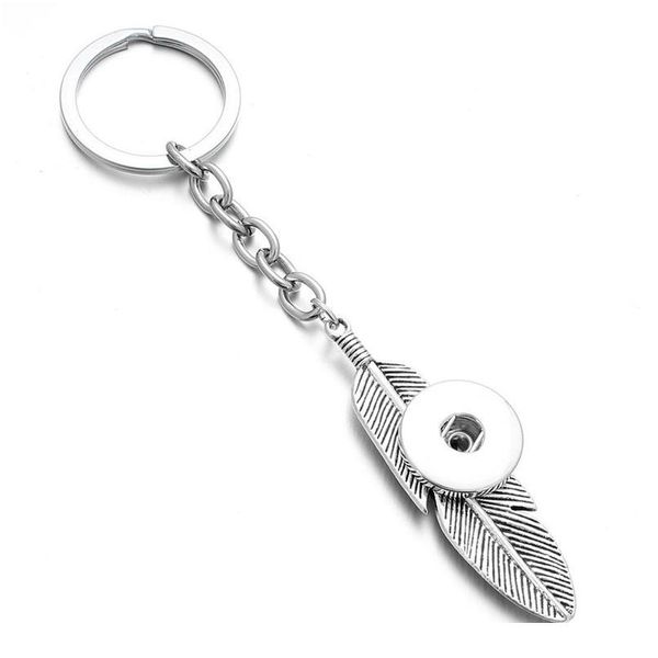 

new snap jewelry 12mm 18mm metal leaf snap button keychains keyring pendant for women girls gi jlluug