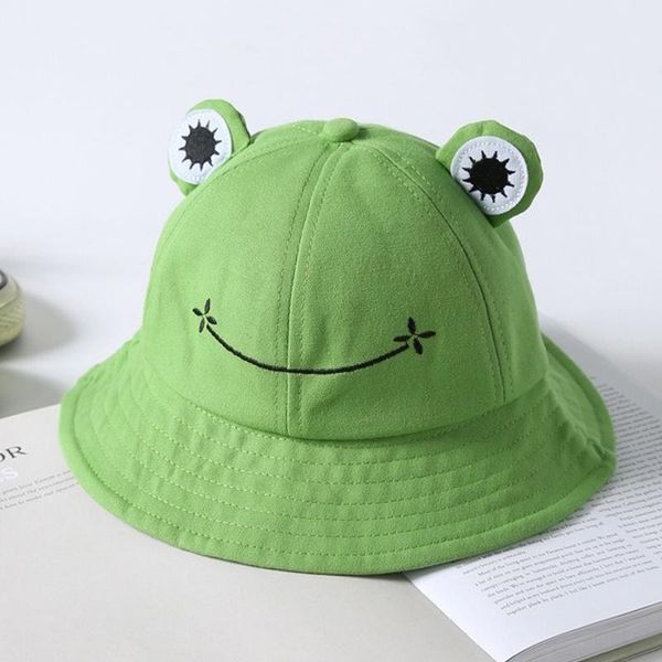 

harajuku cute frog шлемов ведра крышки рыбак hat для взрослых ребенок женщины солнцезащитный cap родитель-ребенок лето хлопка outing hat, Blue;gray