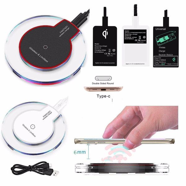 

qi wireless charger universal android and letv type-c for ip + receiver adapter charging induction for samsung huawei xiaomi