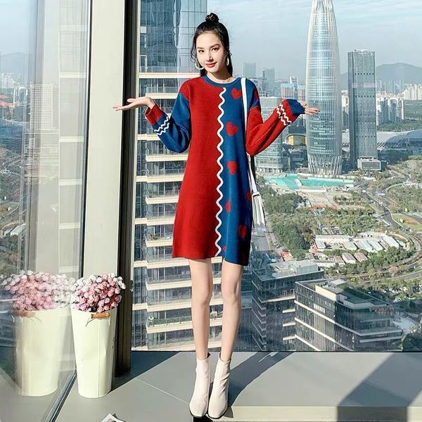 

2021 new winter sweet fashion around the female neck elegant long sleeve knitted in love y282 7n9b, Black;gray