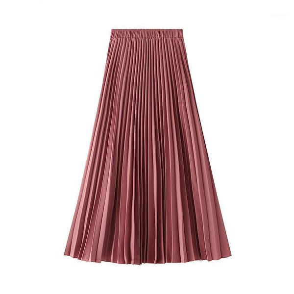 

women suede pleated skirts classic casual thick mid-calf skirt streetwear ladies bottom spring autumn1, Black