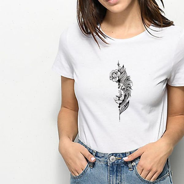 

new t shirt female delicate print harajuku tee shirt tattoo designs casual ropa mujer oversize t shirt pretty fashion tshirt, White