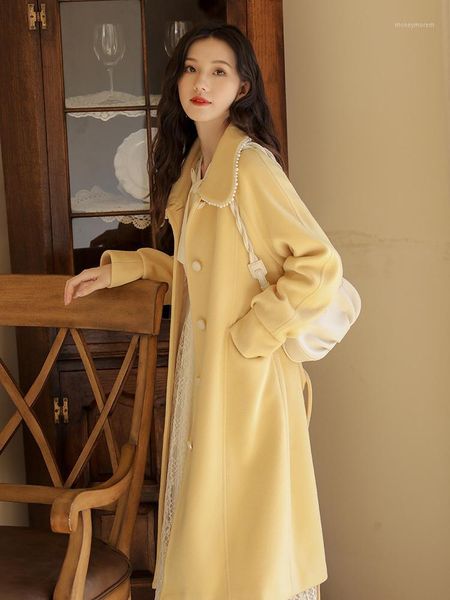 

women's wool & blends woolen coat women jackets winter jacket outwear fall cardigan kobieta kurtka clothing be50nz1, Black