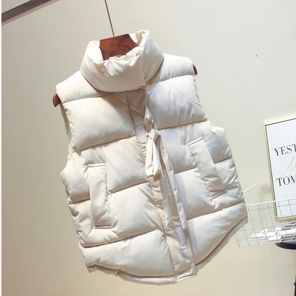 

2021 autumn winter womens vest waistcoat button pocket warm vests woman turn down collar sleeveless female casual jacket coat, Black;white