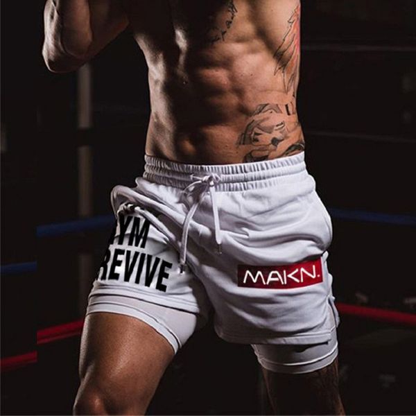 

new men's summer shorts quick dry running men casual fitness gyms bodybuilding joggers shorts board short bottoms, White;black