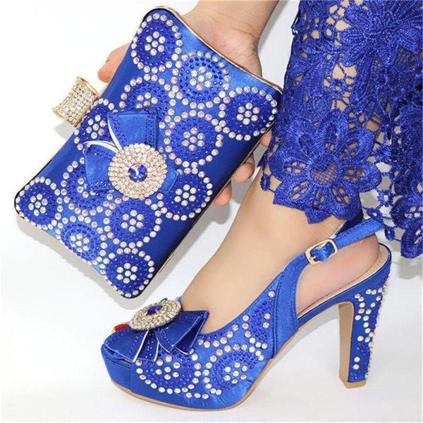 

italian desgin woman high heels shoes and bag set african summer sky blue color pumps shoes and bag set for evening party, Black