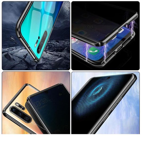 

privacy anti-peeping magnetic case for huawei p30 p40 pro double sided tempered glass case for huawei p40 lite e p sma jlllip