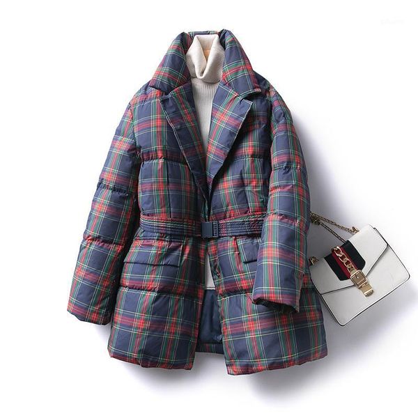 

england style winter jacket women down coat women plaid coats and jackets women's clothing 2020 vetement femme qm19724 wpy8021, Black