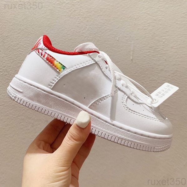 

kids classic 1 designer shoes high cut children buckle strap shoe chassures one enfant sneakers leather basketball trainers htt6n, Black