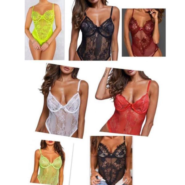 

see-through lace bodysuits lingerie lace bodysuit women summer body jumpsuit lingeries s//l 815, Black;white