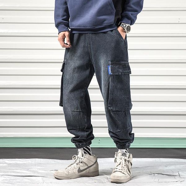 

2020 new big size -5xl baggy spring autumn male loose denim pants1, Blue