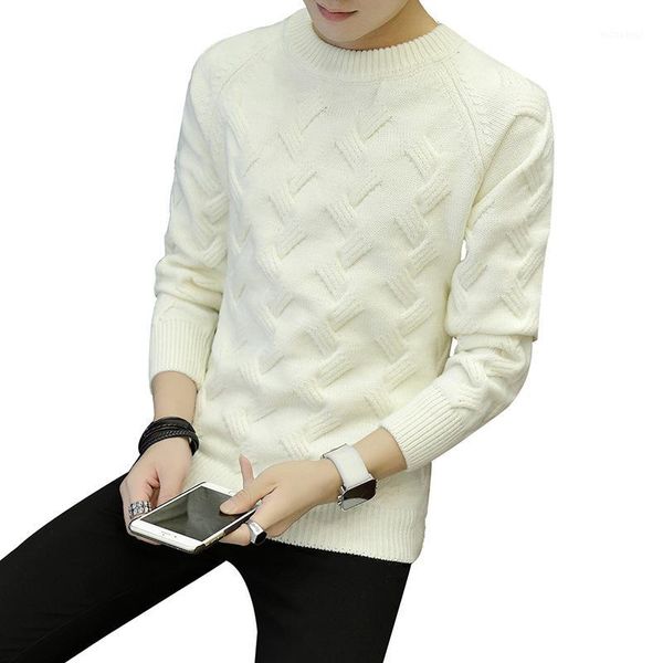 

black white thick sweater long leeve for men solid loose fashion sweater knitted japan style mens designer1, White;black