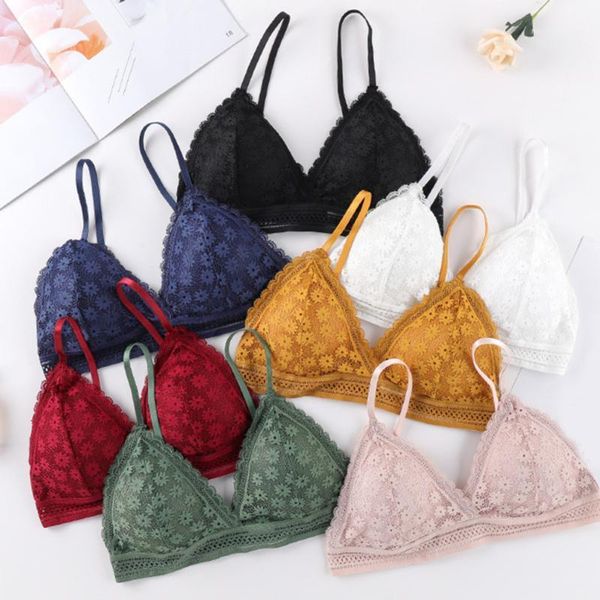 

women padded bras beauty back wrapped chest wire bras comfortable lace lingerie 2020 new1, Red;black
