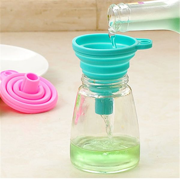 

mini silicone collapsible funnel accessories folding portable funnels be hung household liquid dispensing kitchen tools