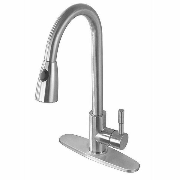 

kitchen silver sink pull out spray mixer tap faucet swivel qylkmi sports2010