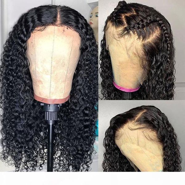 

kinky curly 8-30 inch lace front wig natural color brazilian 13x4 lace front human hair wigs for women pre plucked remy vrvogue, Black;brown