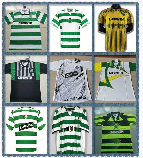 

1991 1992 1995 1996 1997 1998 1999 2005 2006 retro soccer jerseys larsson nakamura johnson classic vintage celtic football sports shirts, Black;yellow