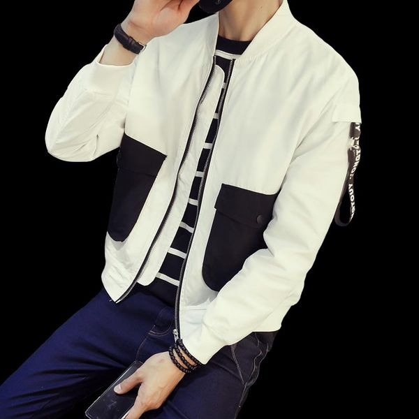 

spring new korean leisure jacket men plus size autumn jackets (asian m-5xl, Black;brown
