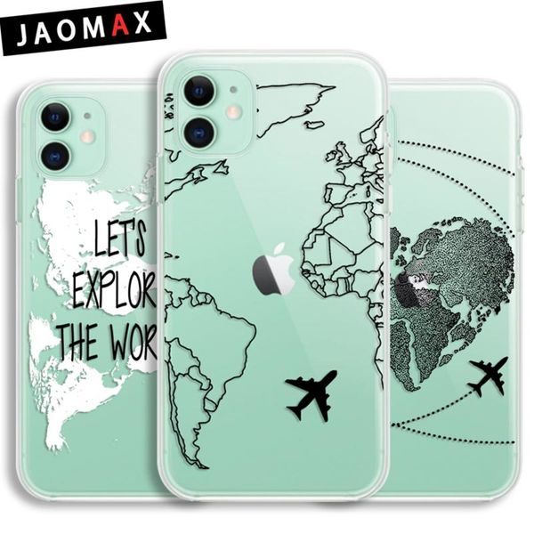 

jaomax-iphone 11 pro, xr, xs, max, xs transparent sheath, world map, vip 6, 7p, 8p