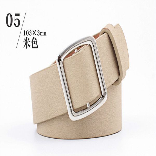 

2020belt thin buckle new metal ladies genuine leather candy colors 126, Black;brown