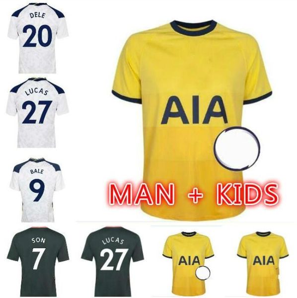 

20 21 # 9 bale reguilon soccer jerseys kane son bergwijn ndombele 2020 2021 lucas dele football shirt lo celso home men + kids kit, Black;yellow