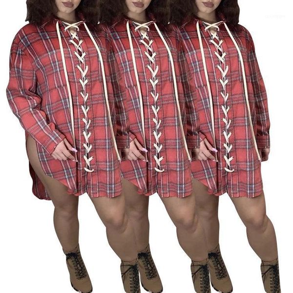 

casual dresses autumn winter women plaid print dress long sleeve streetwear fashion bodycon bandage mini night club vestidos kalenmos1, Black;gray