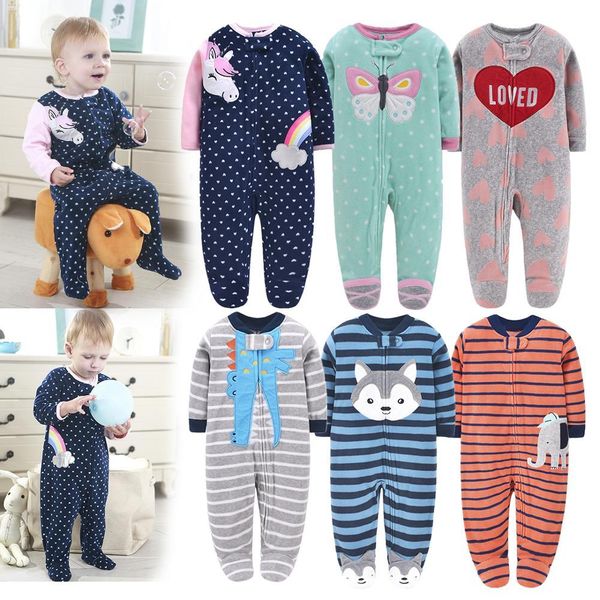 

new autumn spring baby rompers clothes long sleeves newborn boy girls polar fleece baby jumpsuit baby clothing 9-24m 201027, Blue