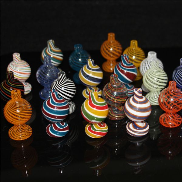 Wasserpfeifen Color Wig Wag Glass Bubble Carb Cap 26mm OD Für Quartz Banger Nails Wasserpfeifen