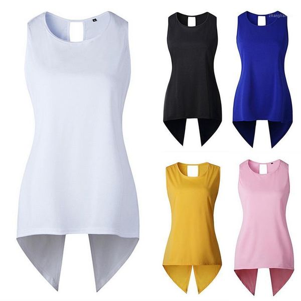 

women yoga shirts o neck sleeveless t shirt fitness loose solid sportswear female sporting clothing large size new1, White;red