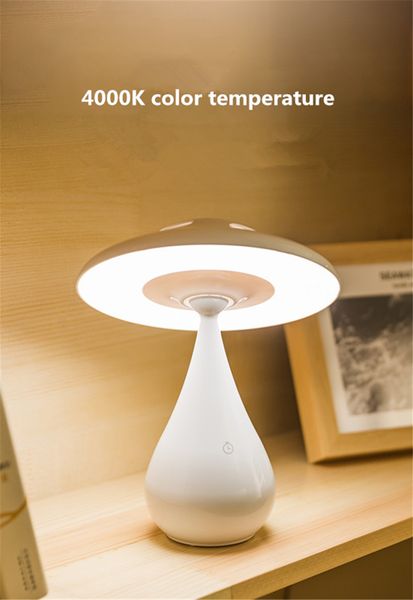 Lampada da tavolo LED Creative Mushroom Touch Lampada da lettura moderna con purificazione dell'aria Lampada da scrivania a 48 led Illuminazione per interni per soggiorno