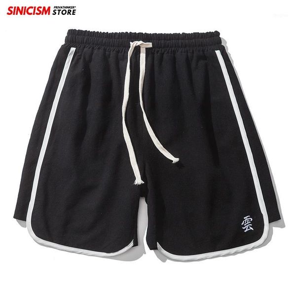 

sinicism store men side striped summer casual shorts mens 2020 chinese style sweatpants male oversize 5xl cotton linen shorts1, White;black